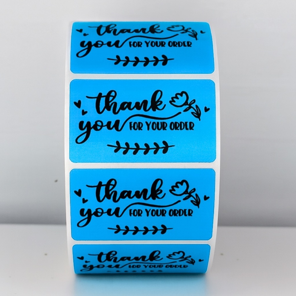 💖 Thank You For Your Order Stickers | Pack of 100 | 2x1 Inch | Small Business